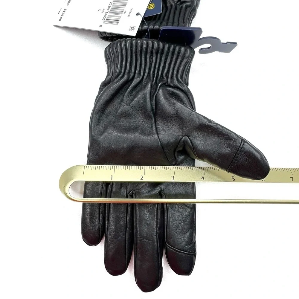 Polo Ralph Lauren Womens Sheepskin Leather Gloves Black Thinsulate Lined New NWT